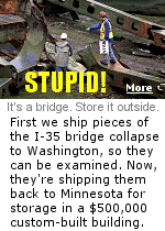 Minnesota is spending $500,000 on the 50x100 foot building for I-35 bridge pieces, in case they become evidence in lawsuits. A pole barn that size could be built for $50,000 or less. Here's an idea, store the stuff outside.